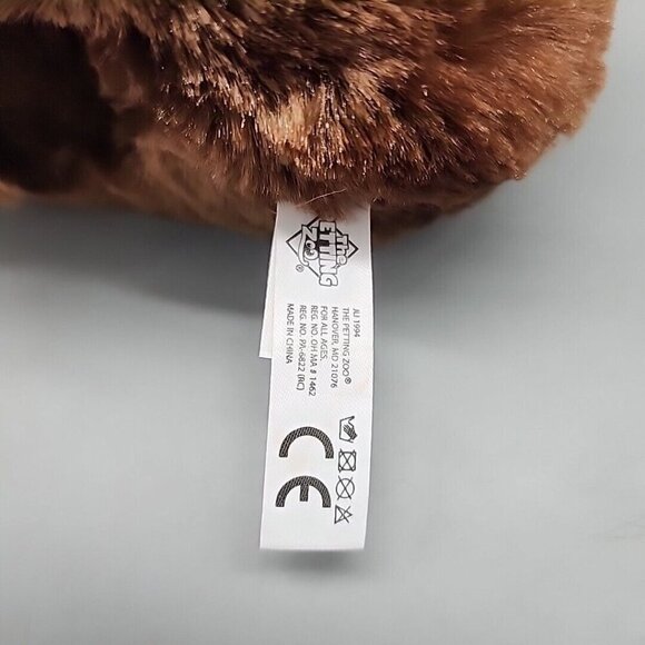 THE PETTING ZOO TEDDY Brown BEAR 7" PLUSH DOLL Red Heart Bow - Picture 5 of 5